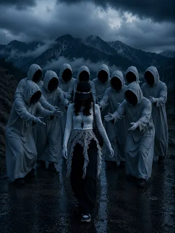 Dark Cinematic Scene of Woman Surrounded - Stable Diffusion copy paste AI prompt example for dark, cinematic