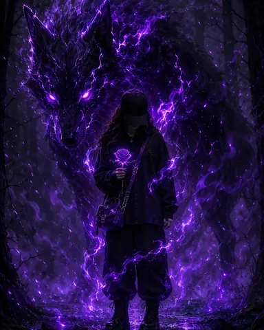 Lonely Girl in Shadowy Forest with Glowing Rose - Midjourney copy paste AI prompt example for dark, fantasy