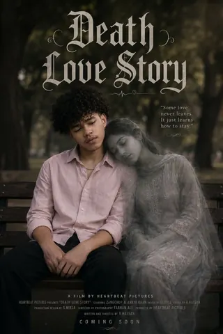Death Love Story Cinematic Poster - Midjourney copy paste AI prompt example for couples, cinematic