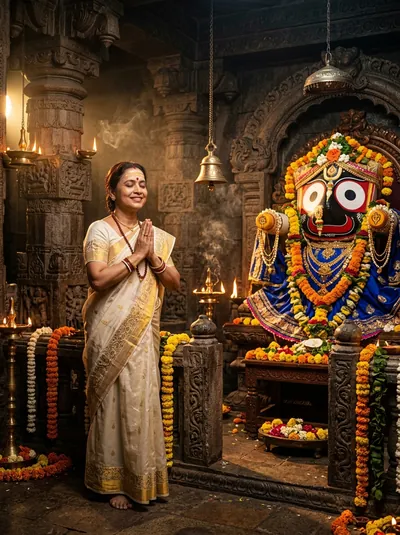 Divine Jagannath Temple Devotional Portrait - copy paste viral AI prompt