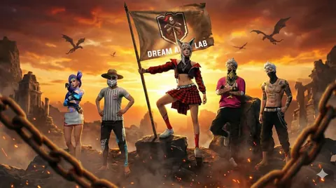 Fantasy Guild Team Standing Heroically - Midjourney copy paste AI prompt example for cinematic, logo