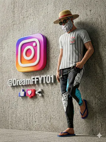 Gaming Character with Instagram Logo - Midjourney copy paste AI prompt example for cinematic, instagram