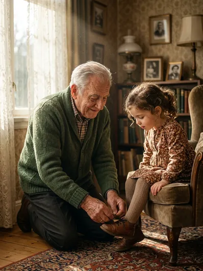 Generational Love – Grandfather and Granddaughter Poetic Cinema AI Prompt for Gemini