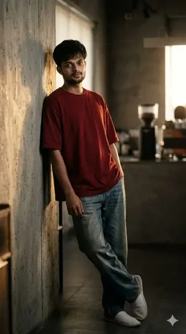 Hyper Realistic Dark Red Portrait of Young Man - Stable Diffusion copy paste AI prompt example for dark, portrait