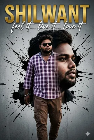 Indian Man Double Exposure Movie Poster - Midjourney copy paste AI prompt example for couples, poster