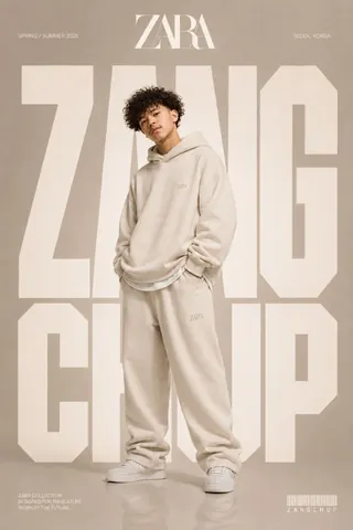 Korean Luxury Streetwear Editorial Poster - AI copy paste AI prompt example for fashion, streetwear