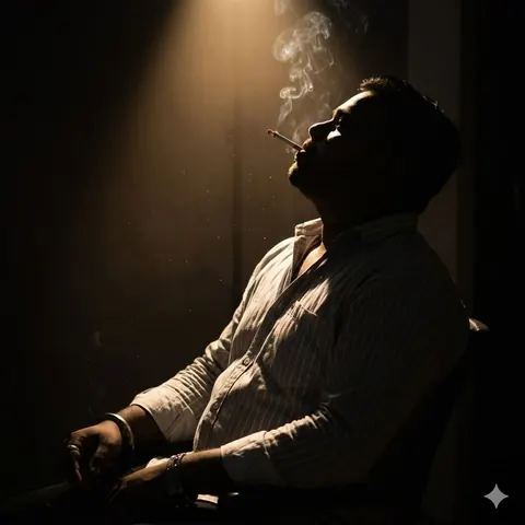 Low Light Noir Portrait of Mysterious Young Man - AI copy paste AI prompt example for portrait, cinematic