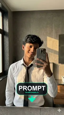 Male Portrait with White Dress Shirt and Slim Tie - copy paste viral AI prompt