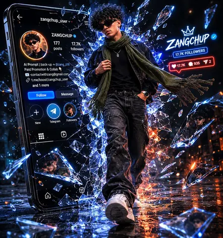 Man Walking Out of Shattered Smartphone Screen - AI copy paste AI prompt example for cinematic, car