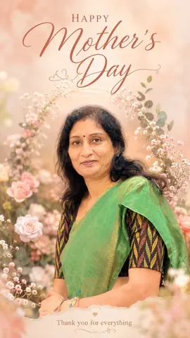 Mother's Day Portrait with Floral Halo - Gemini copy paste AI prompt example for instagram, portrait