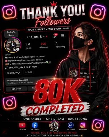 Neon Instagram Celebration Poster Design - Midjourney copy paste AI prompt example for cinematic, instagram