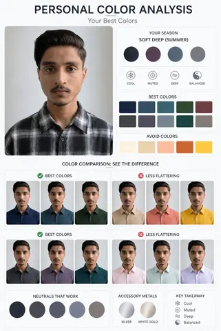 Personal Color Analysis Portrait Graphic - AI copy paste AI prompt example for portrait, fashion