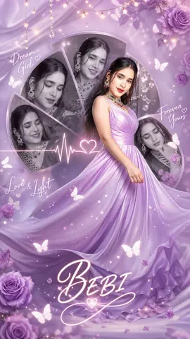 Romantic Lavender Dream Girl Collage - AI copy paste AI prompt example for couples, aesthetic