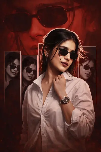 Stylish Indian Woman Portrait with Moody Background - Midjourney copy paste AI prompt example for dark, portrait