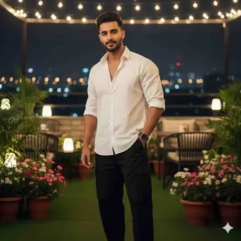 boy on rooftop cafe - copy paste viral AI prompt