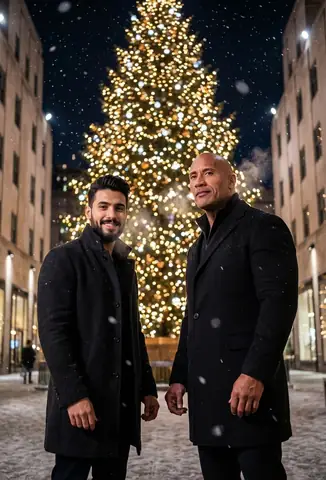 Christmas Night Portrait NYC - copy paste viral AI prompt
