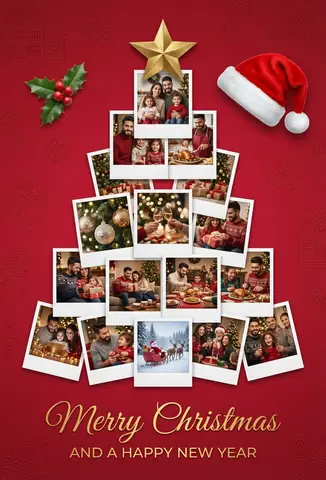 Christmas Tree Portrait Scene - copy paste viral AI prompt