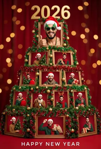 Christmas Tree Portrait Studio - copy paste viral AI prompt