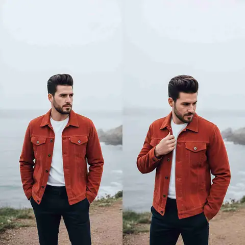 Coastal Cliffside Men's Diptych | Lifestyle Portrait Comparison - copy paste viral AI prompt