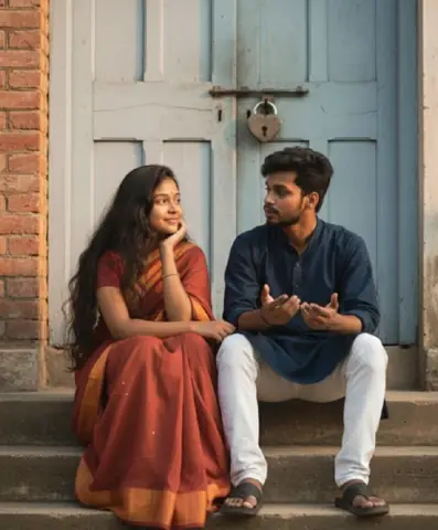 Couple talking on stairs - copy paste viral AI prompt
