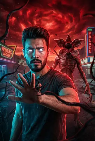 Dystopian City Horror Portrait - copy paste viral AI prompt