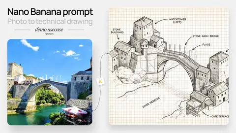 Hand Drawn Isometric Street Schematic - copy paste viral AI prompt
