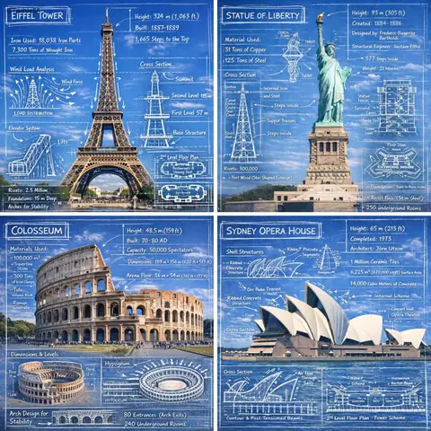 Landmark Blueprint Infographic - copy paste viral AI prompt