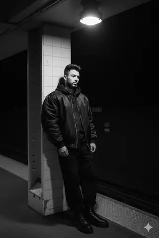 Lonely Figure Subway Noir - copy paste viral AI prompt
