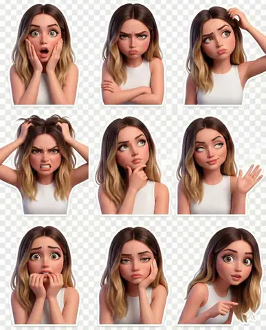 Pixar Michael Jackson Sticker Set | 3x3 Emotion Expression Grid - copy paste viral AI prompt