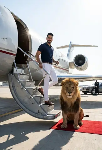 Private Jet Luxury Portrait Scene - copy paste viral AI prompt