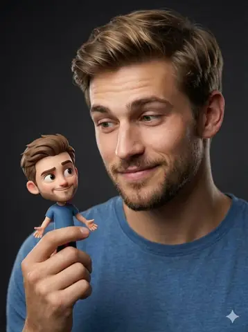 Realistic Portrait with Pixar Miniature | 3D Character Fusion Art - copy paste viral AI prompt