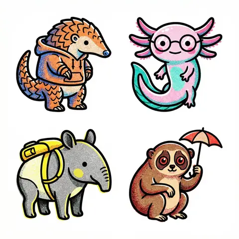 Risograph Print Icons - copy paste viral AI prompt