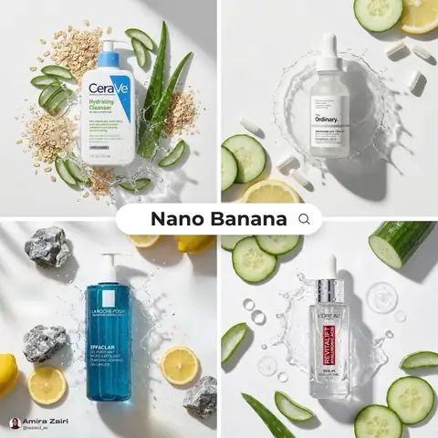 Skincare Product Flat Lay - copy paste viral AI prompt