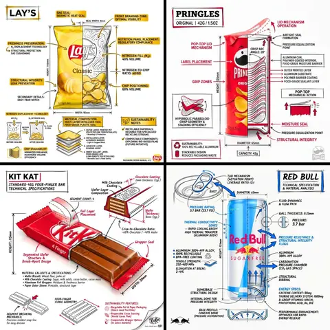 Snack Technical Infographic - copy paste viral AI prompt
