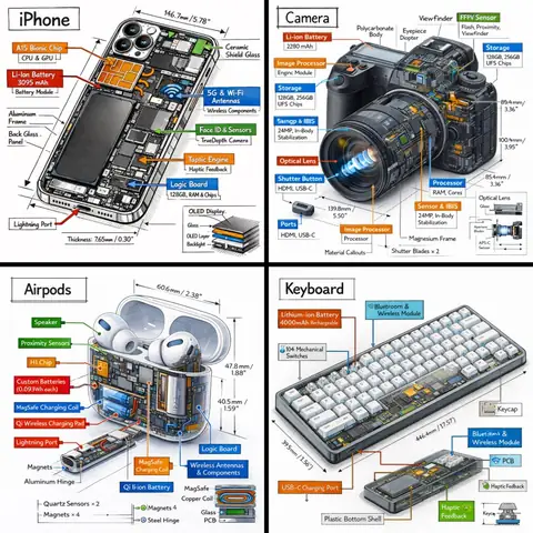 Technical Isometric Infographic - copy paste viral AI prompt