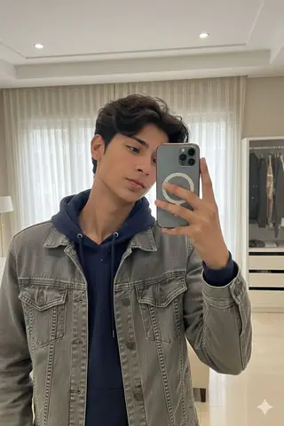 Teen Boy Mirror Portrait - copy paste viral AI prompt