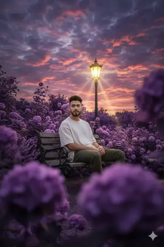 Violet Garden Portrait Scene - copy paste viral AI prompt