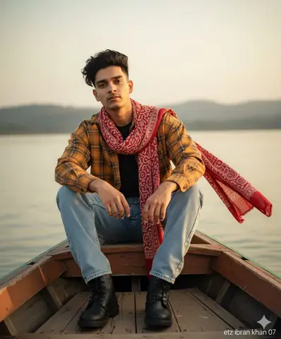 Young Man Boat Portrait - copy paste viral AI prompt