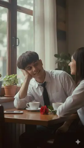 Young Man Cafe Portrait - copy paste viral AI prompt