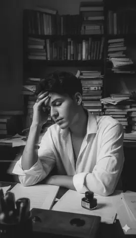 Young Man Intense Thought Portrait - copy paste viral AI prompt