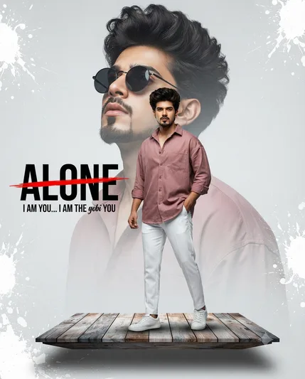 A high-fashion, cinematic double-exposure composite. A stylish young man with voluminous da - copy paste on Gemini AI