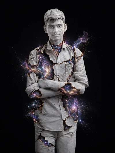 Cosmic Porcelain Doll - copy paste on Gemini AI