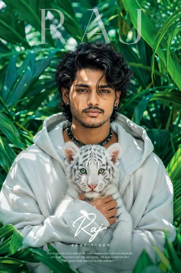 Realistic Tiger Boy - copy paste on Gemini AI