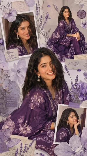 Ultra Realistic Purple Dreamy Scrapbook Collage - copy paste on Gemini AI