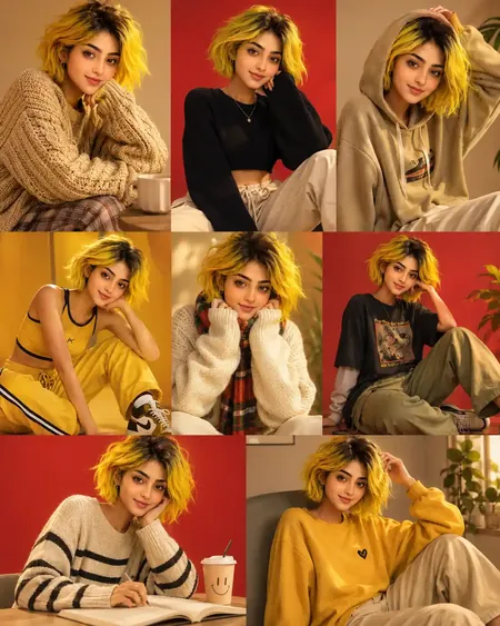Cool Self Image Grid Generator - copy paste viral AI photo prompt preview for Google Gemini and Bing Image Creator