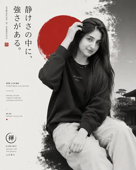 Japanese Style Poster Generatorfree - copy paste viral AI photo prompt preview for Google Gemini and Bing Image Creator