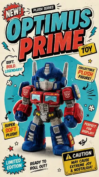 Plush Toy Advertisement Poster Generator - copy paste viral AI photo prompt preview for Google Gemini and Bing Image Creator