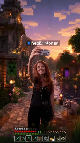 Selfie To Minecraft World Converter - copy paste viral AI photo prompt preview for Google Gemini and Bing Image Creator