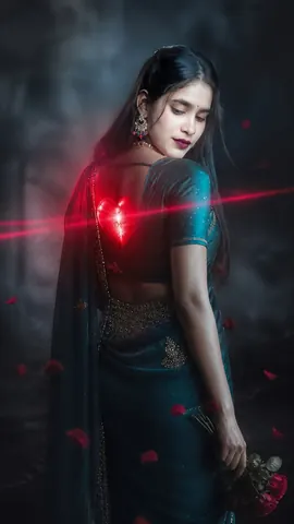 Young Woman with Glowing Heart in Dark Background - Midjourney copy paste AI prompt example for cinematic, dark