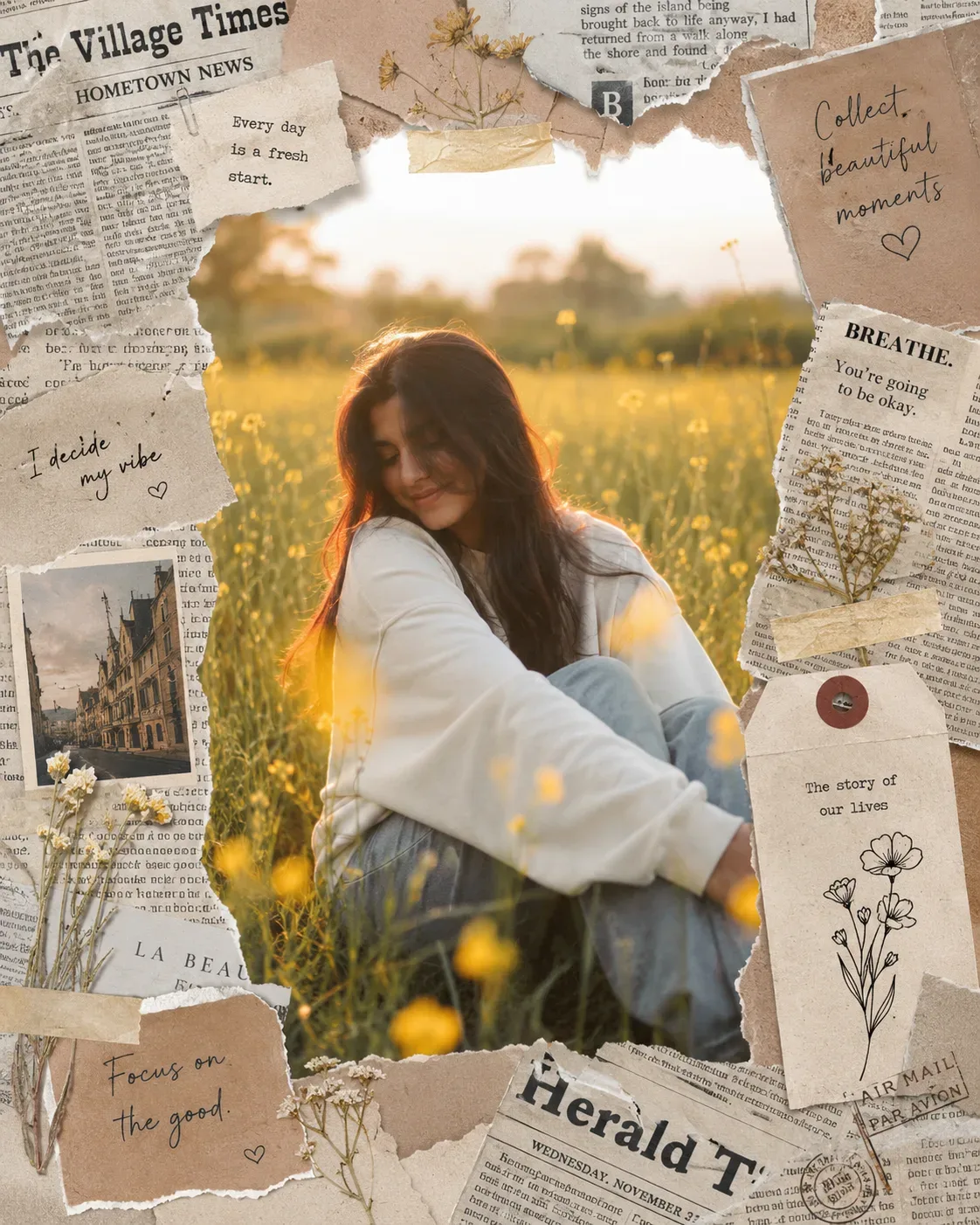 Torn Paper Portrait AI Photo Prompt preview example result